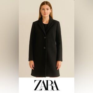BNWT $200 Zara Black Buttoned Coat
